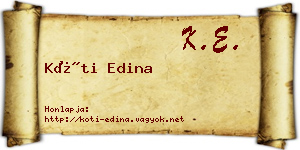 Kóti Edina névjegykártya